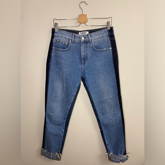 MSGM Milano Made In Italy Two-Toned Straight Leg Jeans - Picture 3 of 9